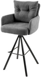 Invicta interior Scaun de bar BIG GEORGE cu cotiere, tesatura plata, catifea antracit, rotativ (44717)