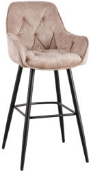 Invicta interior Set doua scaune de bar MILANO 75 cm catifea sampanie (41958)