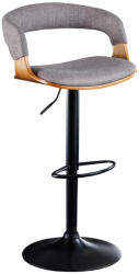 Invicta interior Scaun de bar MANHATTAN 64-85 cm rotativ, tesatura texturata gri si lemn de frasin (44197)