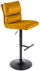 Invicta interior Set doua scaune de bar COMFORT 64-85 cm catifea galben mustar (43652)