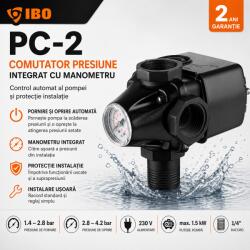 IBO Dambat Polonia Presostat IBO PC-2 cu manometru integrat pentru hidrofor, 1, 230V (PC-2)