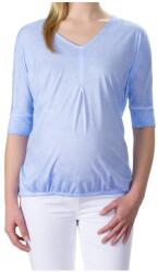  Köldökbe nyomott kismama felső, kék, 100% pamut, 3/4-es ujjú, 2XL INTL (hurtimex_4055592142719)