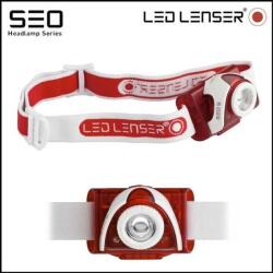 Ledlenser Lanterna de cap, LEDLENSER, Plastic, SEO5, 3xAAA, 180 lm, Rosu/Alb