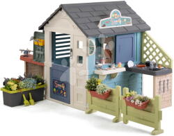 Smoby Căsuță cu magazin și grădină lângă bucătărie Sweety Corner Playhouse Smoby cu alimente și dulciuri, cu filtru UV, de la 24 luni (SM810309-K) Casuta pentru copii