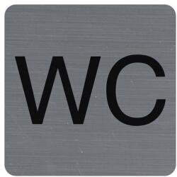 EXACOMPTA Információs tábla, öntapadó, 7, 5x7, 5 cm, alumíniumhatású, EXACOMPTA, "WC (EX67179E) - primatinta