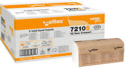 Celtex Save Plus Compact V hajtogatott kéztörlő recy, 2 réteg, 21, 5x21cm, 12x250 lap (3000 lap) (7210S)