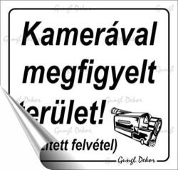  Információs matrica, 8, 7x8, 3 cm, "Kamerával megfigyelt terület (LUIN071) - primatinta
