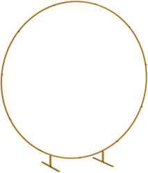Outsunny Arc de Grădină din Oțel Auriu - Arc Decorativ Rotund pentru Baloane, Plante Cățărătoare, Flori - Pentru Nunți, Aniversări, Ceremonii - 2, 24 m | Aosom Romania (844-767V01GD)