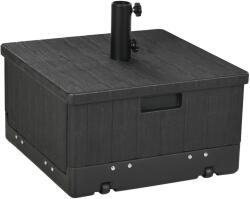 Outsunny Bază pentru Umbrelă 3-în-1 Exterior, Măsuță de Cafea, Jardinieră cu Orificiu de Scurgere, Capacitate 80 kg, Suport Umplut cu Roți și Mânere pentru Terasă și Piscină, Negru | Aosom Romania (84D-250V00B