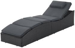 Juskys Polirattan összecsukható nyugágy 200 x 60 x 40 cm fekete (51541)