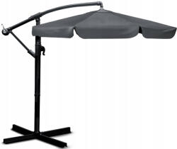 Brius Umbrela de gradina cu brat lateral, inclinabila, panza poliester 160 g mp, husa de protectie, 300 cm, gri (GO-L43CS)