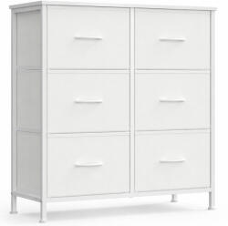 Brius Comoda cu cadru metalic si blat MDF, 6 sertare textile, 77x30x74 cm, alb (EZ-LGS123WH01) Comoda