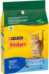 Friskies 2x3kg PURINA Friskies Sterilized Cat lazac, tonhal & zöldség száraz macskatáp