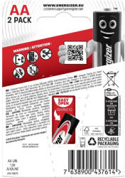 Energizer MAX AA/ceruza alkáli elem 1, 5 V (2 db) (LR6MAX-CHP2)