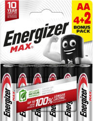 Energizer MAX AA/ceruza alkáli elem 1, 5 V (6 db) (LR6MAX-CHP6)