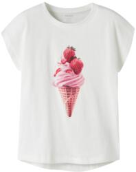 NAME IT tricou pentru fete cu mâneci scurte cu model alb (14E4DD)