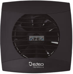 CATA UC-10 STD fekete ventilátor, pillangószeleppel - webmuszaki