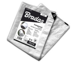 Bradas Ponyva-megerősített LENO CRISTAL 100g áttetsző 3x4m (PLC10034)