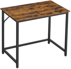 VASAGLE Íróasztal Számítógépasztal 80 x 50 x 75 cm Forgácslap Acél Ipari Dizájn Rusztikus Barna Fekete (EUZ-LWD038B01V2)
