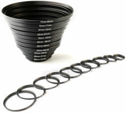 K&F Concept 11-in-1 Step Up Ring (Menetbővítő gyűrű) Kit - szűrő adapter Set (11db) (SKU0800)