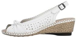 RIEKER Sandale dama, Rieker, 66176-81-Alb, casual, piele naturala, perforate, cu platforma, alb (Marime: 40)