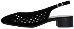 RIEKER Pantofi dama, Rieker, 43457-00-Negru, elegant, piele intoarsa, perforati, cu toc, negru (Marime: 37)
