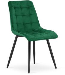  Scaun de masa SPLIT VELVET cu picioare negre, verde
