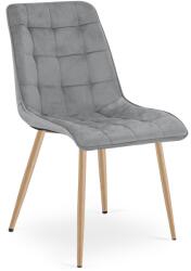  Scaun de masa SPLIT VELVET, gri deschis