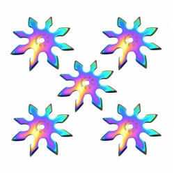 Depox Set cinci stele de aruncat DEPOX®, 8 colturi, metalic, multicolor, 10 cm (0535)