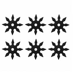 Depox Set sase stele de aruncat DEPOX®, 8 colturi, metalic, negru, 10 cm (0531)