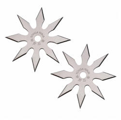 Depox Set doua stele de aruncat, 8 colturi, otel inoxidabil, 10 cm , argintiu (0537)