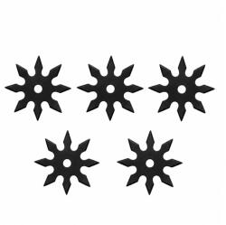Depox Set cinci stele de aruncat DEPOX®, 8 colturi, metalic, negru, 10 cm (0530)