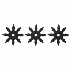 Depox Set trei stele de aruncat DEPOX®, 8 colturi, metalic, negru, 10 cm (0528)