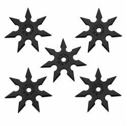 Depox Set cinci stele de aruncat DEPOX®, 7 colturi, metalic, negru, 9.5 cm (0525)