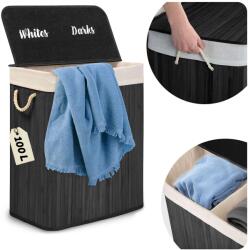 Massido Coș de rufe din bambus cu capac Massido 100 l