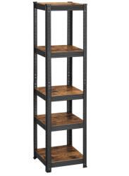 SONGMICS Polcos állvány, keskeny salgópolc, 80kg polconkénti teherbírással, fekete 37x37x150cm
