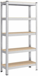 SONGMICS Polcos állvány, salgópolc, 130kg polconkénti teherbírással, ezüst 150x75x30cm