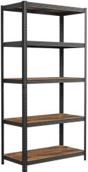 SONGMICS Polcos állvány, 175kg polconkénti teherbírással, fekete 200x100x50cm