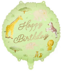 PartyDeco S. r. o Safari, Happy Birthday, fólia lufi, 45 cm