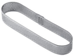 La Pavoni TART RING, hosszúkás perforált tart forma, rozsdamentes acél, 12, 5x3x2 cm (XF15)