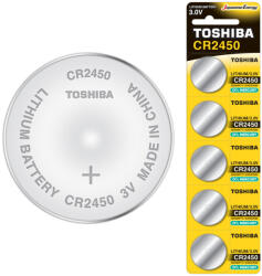 Toshiba speciális akkumulátorok Lithium CR 2450 3V buborékfólia 5 db (TOSBAT0625)
