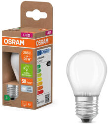 OSRAM LED izzó P45 gömb alakú E27 1.2W = 25W 255lm 4000K Semleges 330° 213lm/W KLASSZIKUS ENERGIAHATÉKONYSÁG Osram (4058075839441)