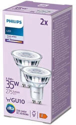 Philips 2x LED izzó készlet GU10 Spotlámpa 3, 5W = 35W 255lm 4000K semleges PHILIPS (8719514451575)