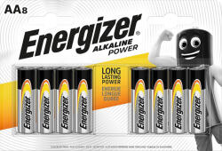 Energizer AA alkáli elemek LR6 MN1500 1, 5V buborékfólia 8 db (ENEBAT1020)