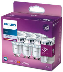 Philips 3x LED halogén izzó készlet GU10 PAR16 3.5W = 35W 275lm 4000K Semleges 36° PHILIPS (8718699776251)