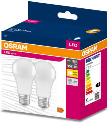 OSRAM 2db LED izzó E27 A60 13W = 100W 1521lm 2700K 200° OSRAM (4058075479364)