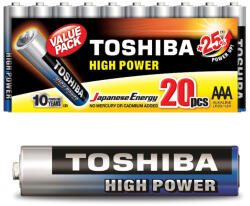 Toshiba HIGH POWER LR03 AAA 1, 5V alkáli elem CSOMAG 20db (TOSBAT0160)