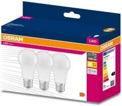 OSRAM 3PAK LED izzó E27 A60 10W = 75W 1055lm 2700K meleg OSRAM érték (4058075385696)