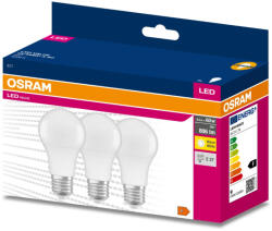 OSRAM 3db LED izzó E27 A60 8.5W = 60W 806lm 3000K 200° OSRAM (4058075629004)