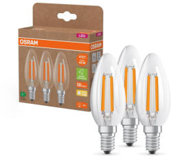 OSRAM 3x LED izzó B35 gyertya E14 2.2W = 40W 470lm 2700K Meleg 330° 214lm/W ENERGIA CLASSIC EFFICIENCY Osram (4099854338717)